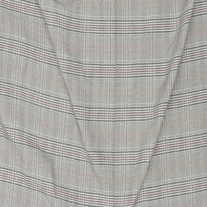 Marks and Spencer Womens Beige Check Polyester A-Line Skirt Size 6 Zip
