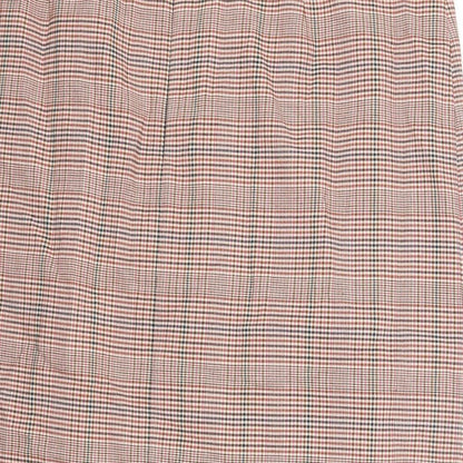 Marks and Spencer Womens Orange Check Viscose A-Line Skirt Size 20 Zip