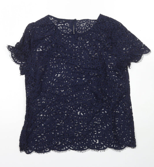 Autograph Womens Blue Polyamide Basic T-Shirt Size 12 Round Neck