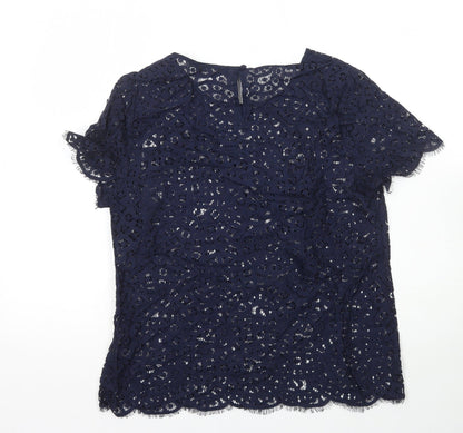 Autograph Womens Blue Polyamide Basic T-Shirt Size 12 Round Neck