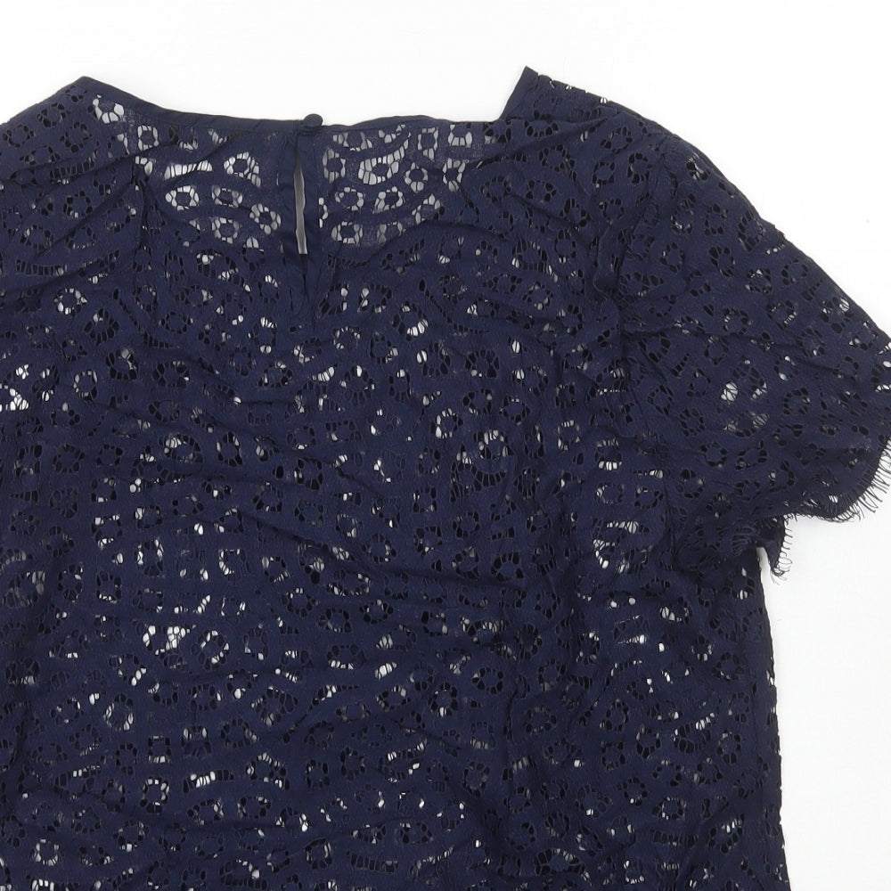 Autograph Womens Blue Polyamide Basic T-Shirt Size 12 Round Neck