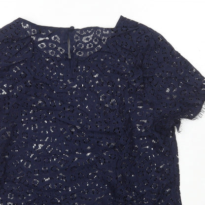 Autograph Womens Blue Polyamide Basic T-Shirt Size 12 Round Neck