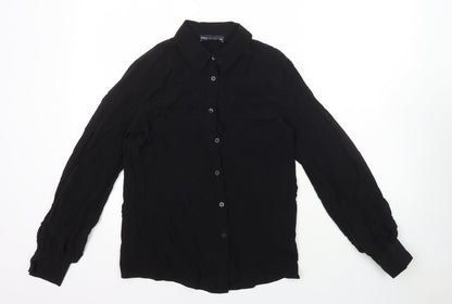 Womens UK Size 6 Marks and Spencer Black Basic Button-Up