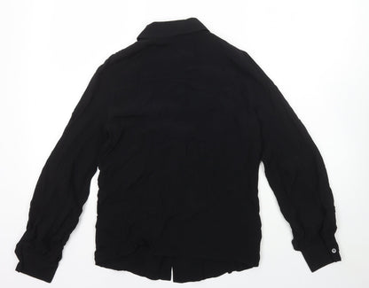 Womens UK Size 6 Marks and Spencer Black Basic Button-Up
