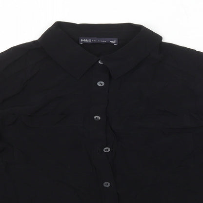 Womens UK Size 6 Marks and Spencer Black Basic Button-Up