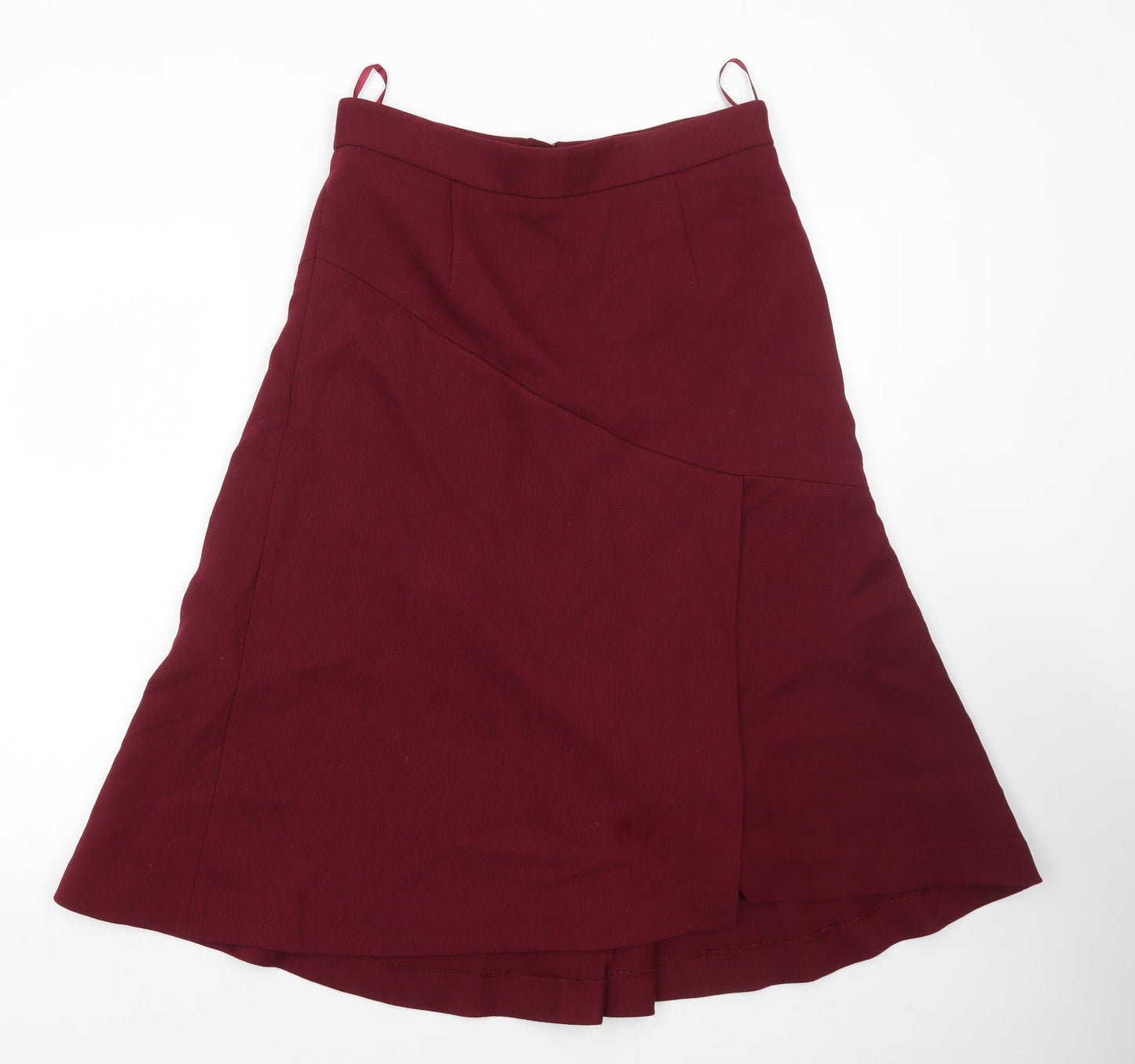 Marks and Spencer Womens Red Polyester Maxi Skirt Size 14 Zip