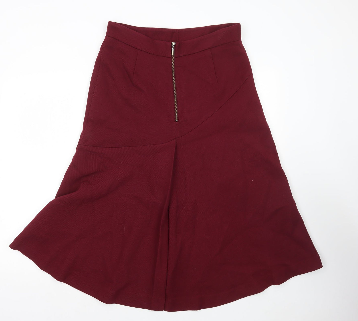 Marks and Spencer Womens Red Polyester Maxi Skirt Size 14 Zip