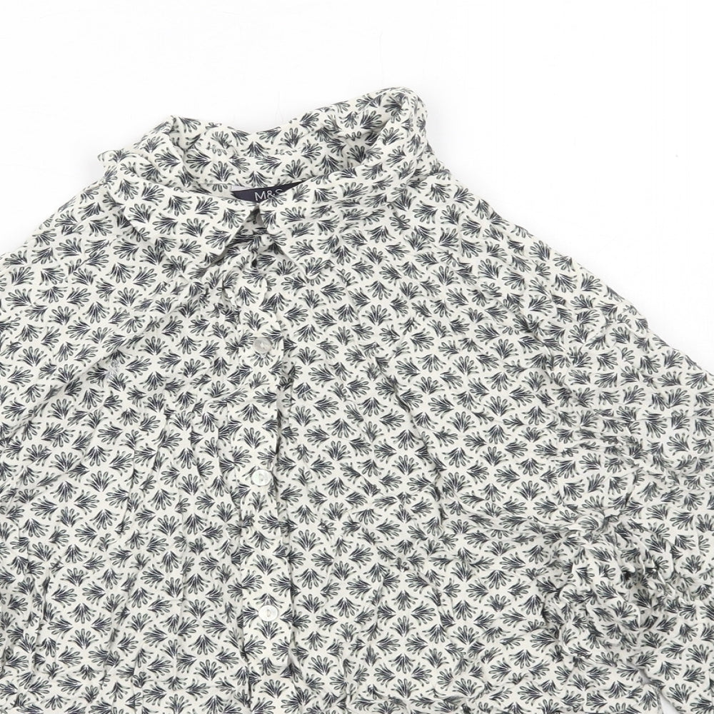 Womens UK Size 6 Marks and Spencer Ivory Basic Button-Up