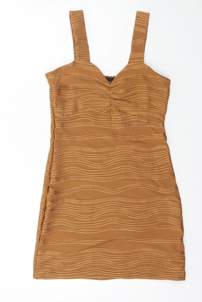 Primark Womens Beige Polyester Bodycon Size 10 Sweetheart Pullover - Textured