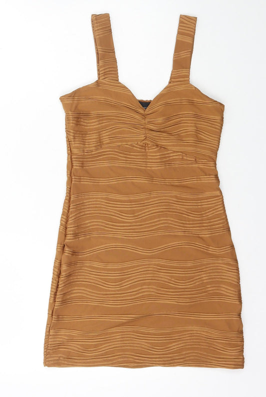 Primark Womens Beige Polyester Bodycon Size 10 Sweetheart Pullover - Textured