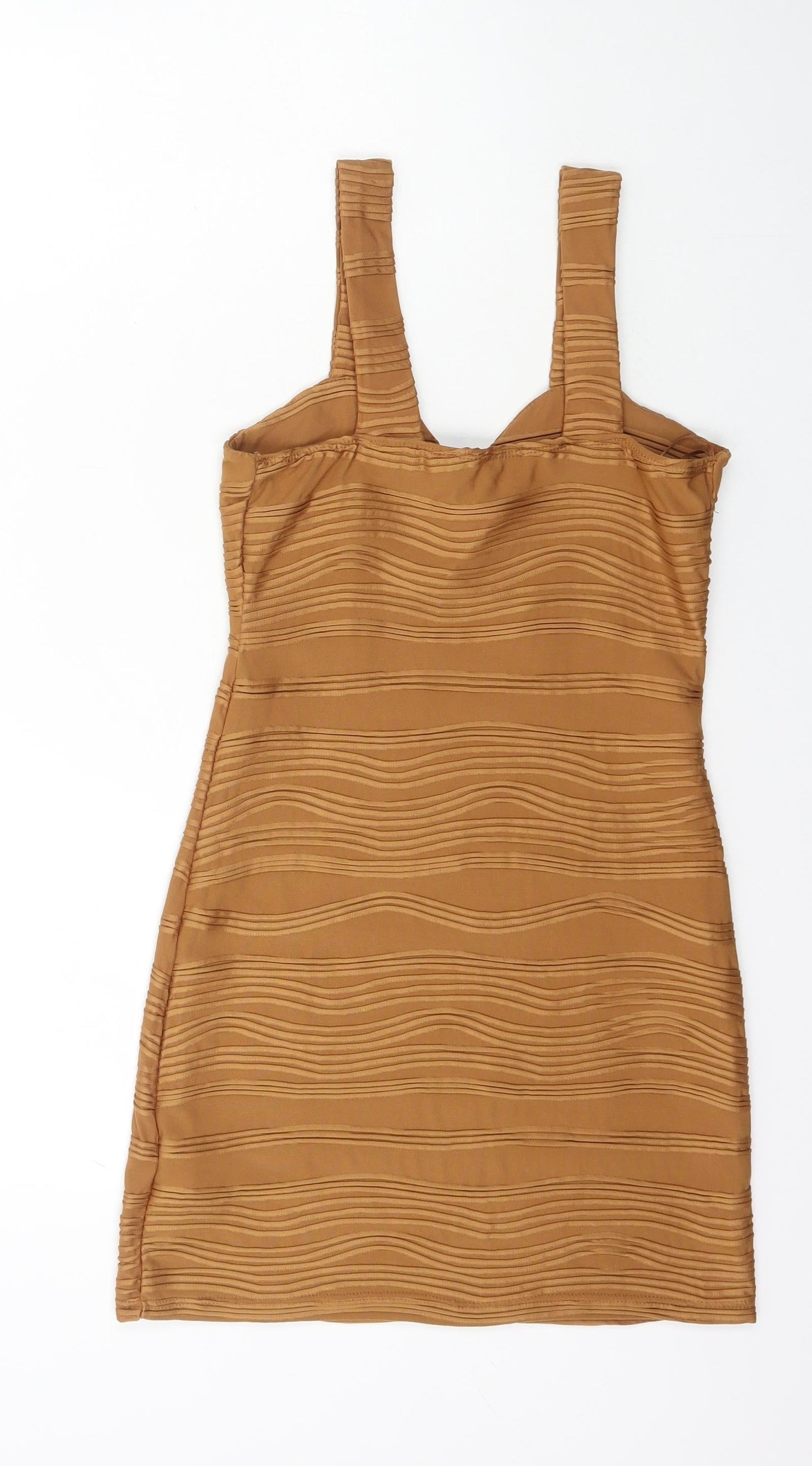 Primark Womens Beige Polyester Bodycon Size 10 Sweetheart Pullover - Textured