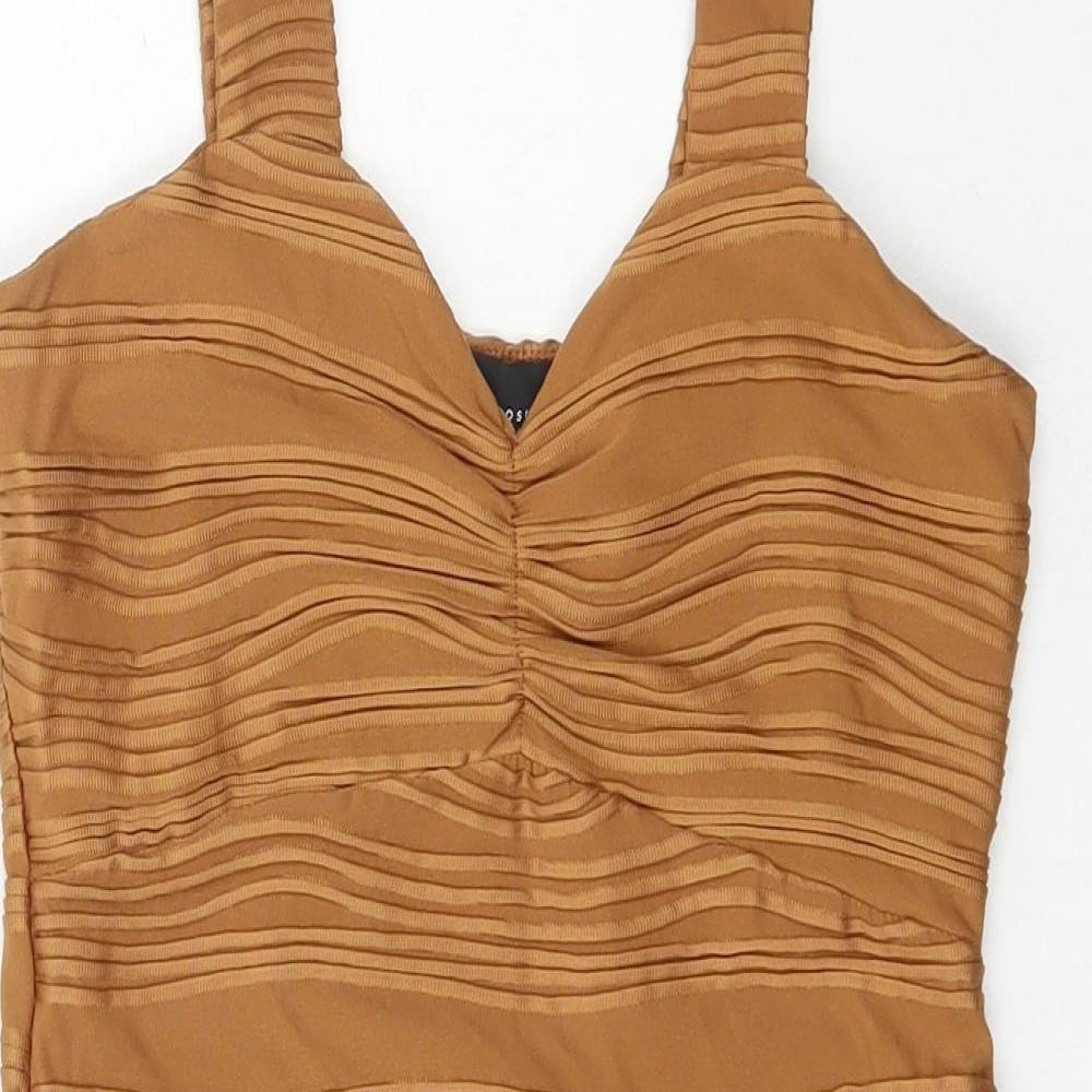 Primark Womens Beige Polyester Bodycon Size 10 Sweetheart Pullover - Textured