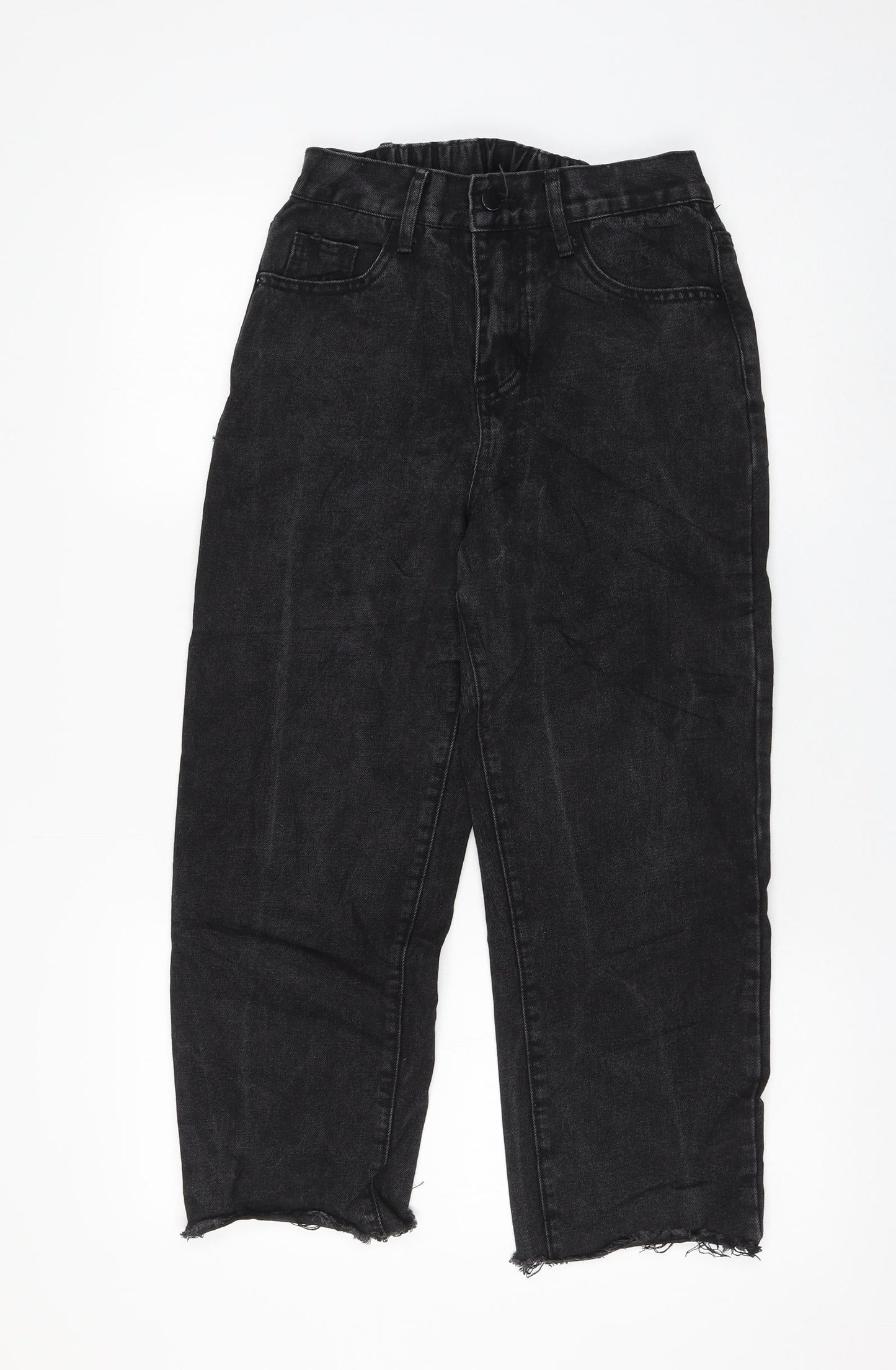 Womens UK Size 8 Preworn Regular Fit Mom Black Jeans
