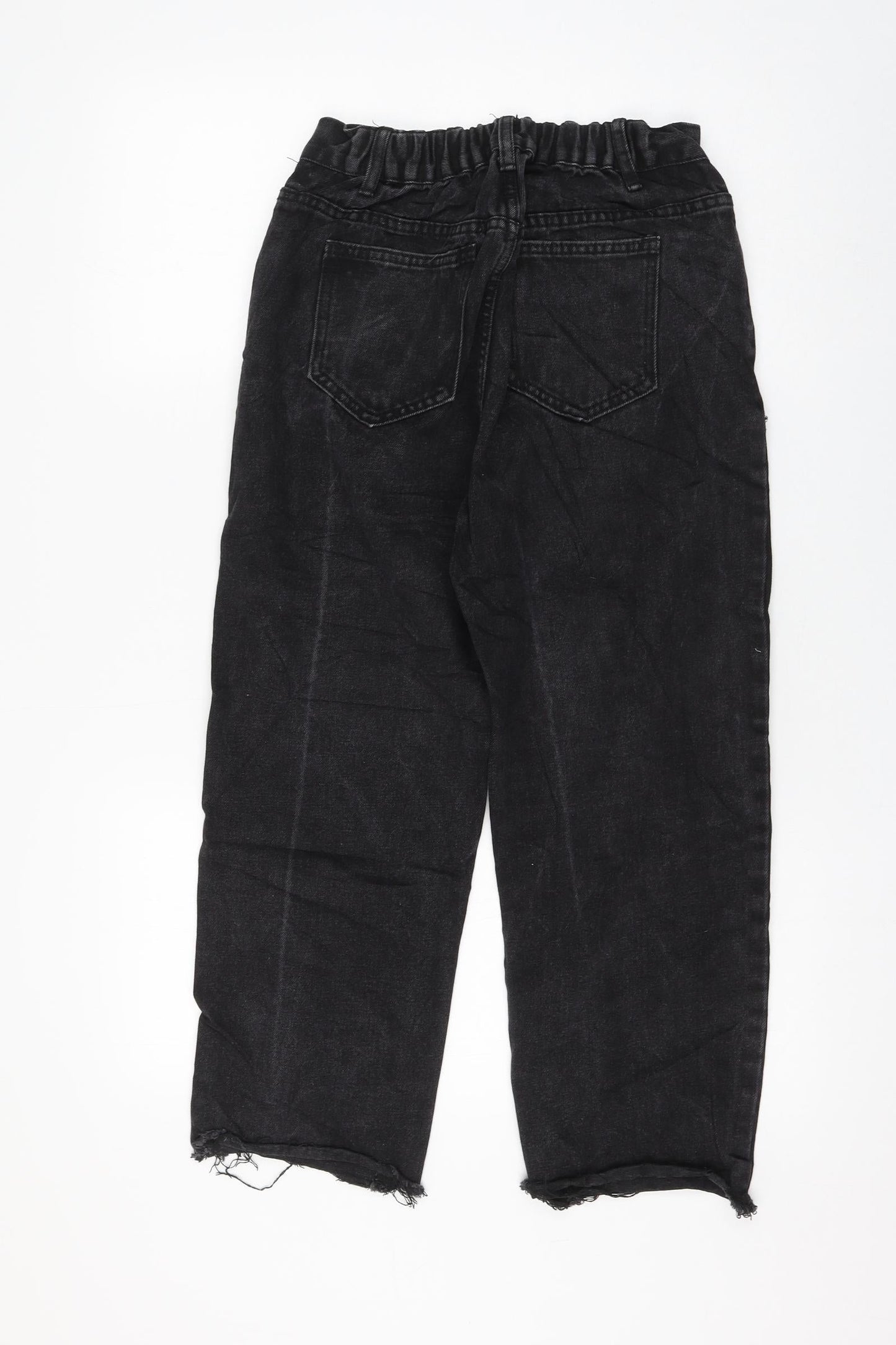 Womens UK Size 8 Preworn Regular Fit Mom Black Jeans