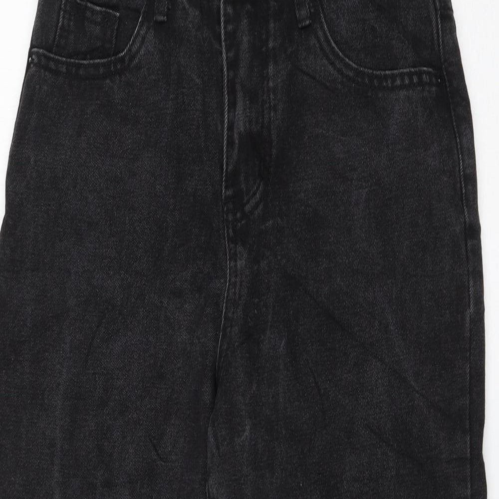 Womens UK Size 8 Preworn Regular Fit Mom Black Jeans