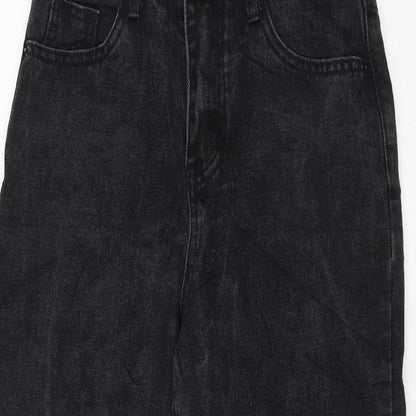 Womens UK Size 8 Preworn Regular Fit Mom Black Jeans