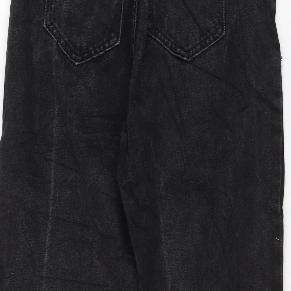 Womens UK Size 8 Preworn Regular Fit Mom Black Jeans