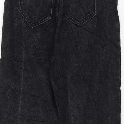 Womens UK Size 8 Preworn Regular Fit Mom Black Jeans