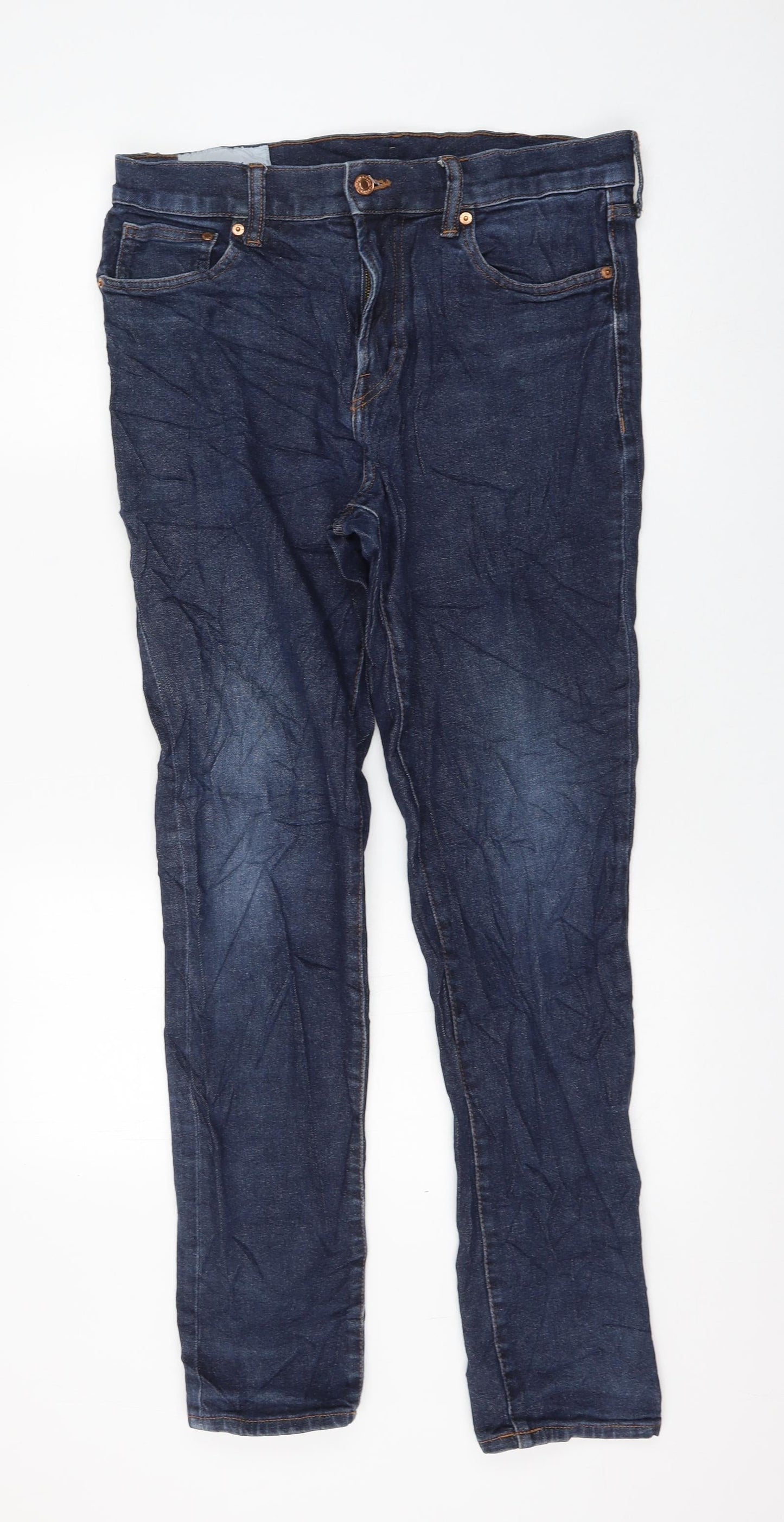 Womens UK Size 34 in H&M Regular Fit Skinny Blue Jeans