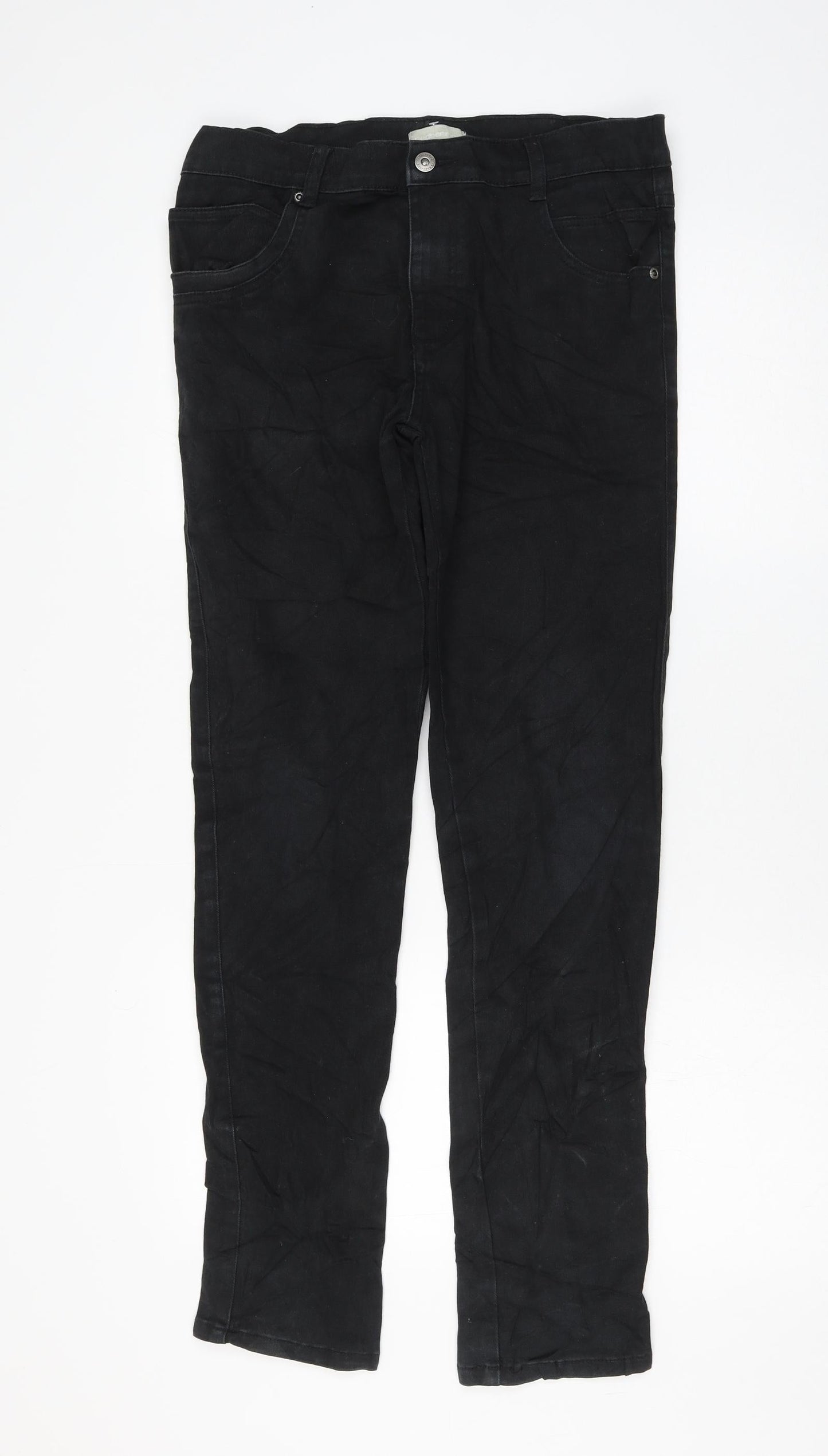 Red Herring Girls Black Cotton Skinny Jeans Size 14 Years Regular Zip