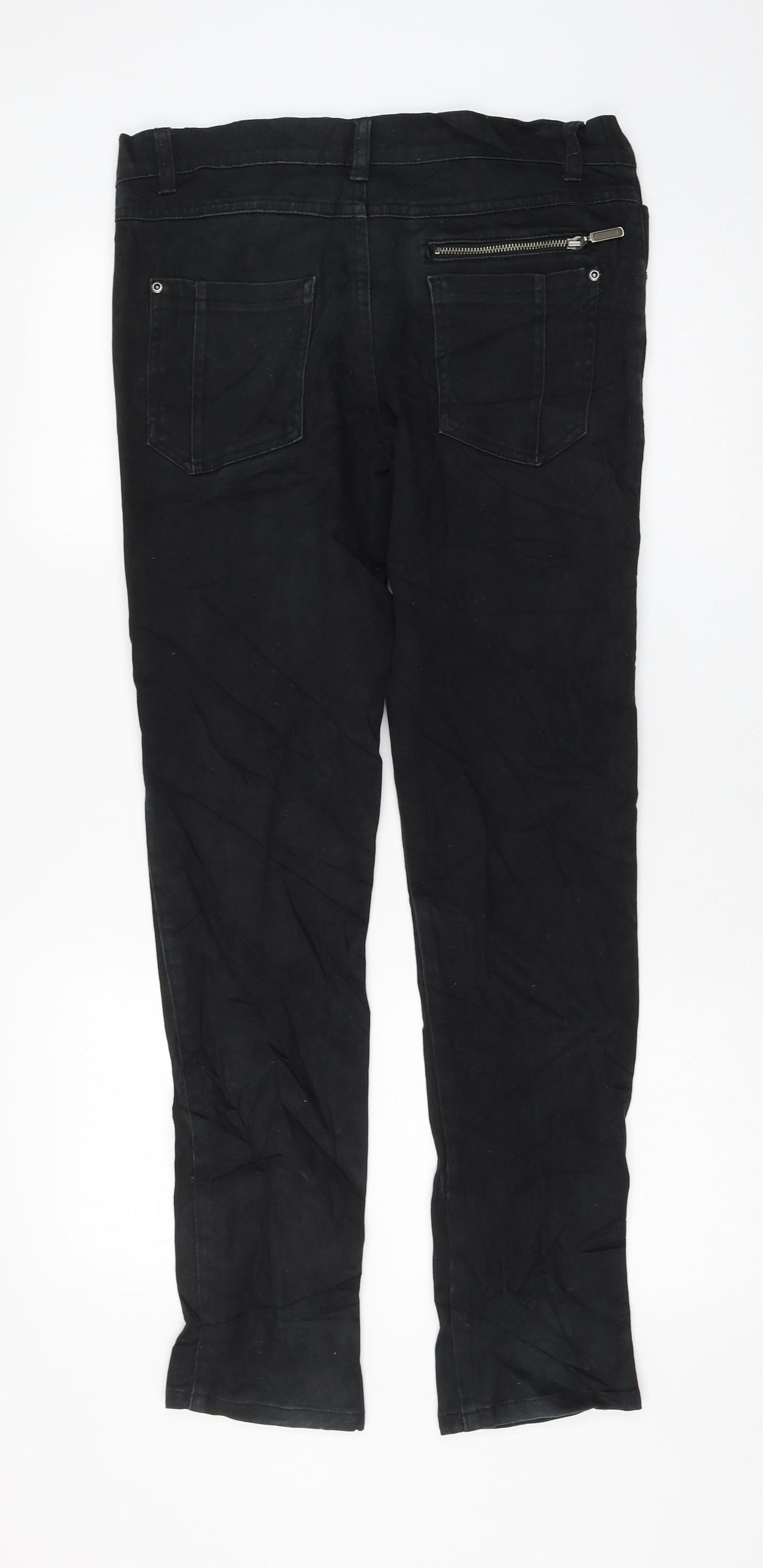 Red Herring Girls Black Cotton Skinny Jeans Size 14 Years Regular Zip