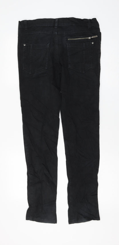 Red Herring Girls Black Cotton Skinny Jeans Size 14 Years Regular Zip