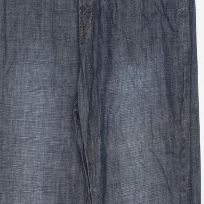 Cazero Collection Womens Blue Polyester Straight Jeans Size 34 in L30 in Regular Zip