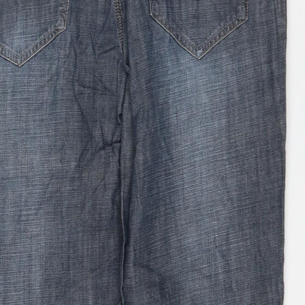 Cazero Collection Womens Blue Polyester Straight Jeans Size 34 in L30 in Regular Zip