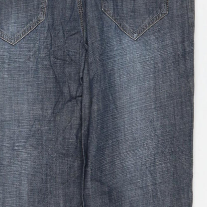 Cazero Collection Womens Blue Polyester Straight Jeans Size 34 in L30 in Regular Zip