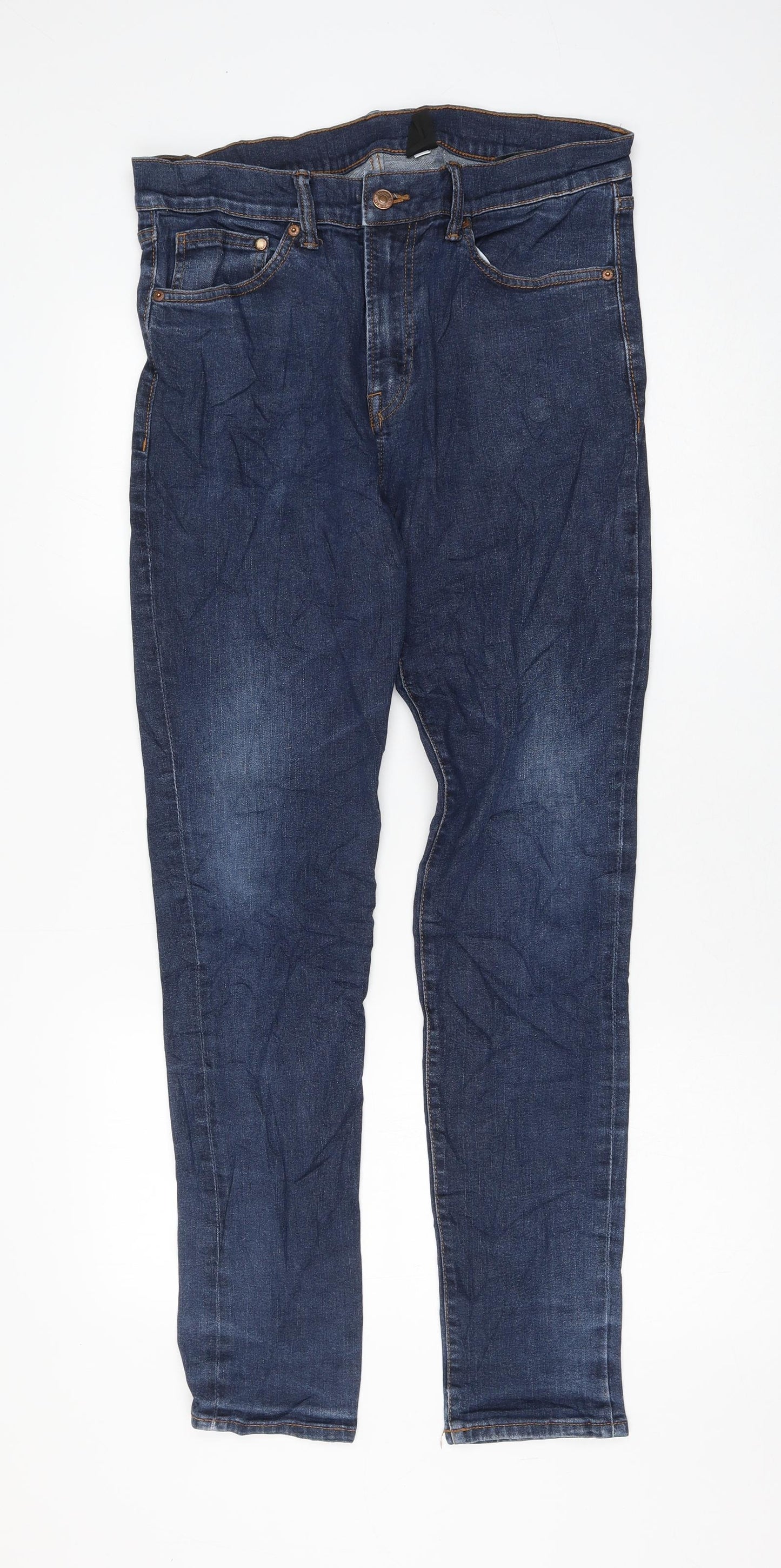 Womens UK Size 34 in H&M Regular Fit Skinny Blue Jeans