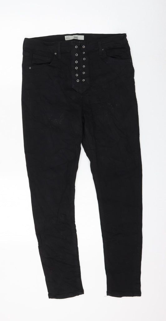 Topshop Womens Black Cotton Skinny Jeans Size 32 in L20.5 in Regular Zip