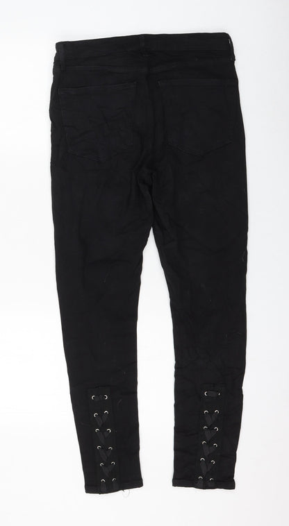 Topshop Womens Black Cotton Skinny Jeans Size 32 in L20.5 in Regular Zip