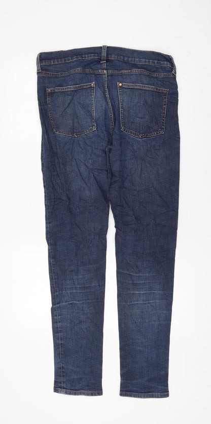 H&M Womens Blue Cotton Skinny Jeans Size 34 in L31 in Regular Zip