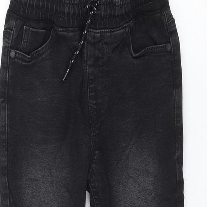 NEXT Boys Black Cotton Skinny Jeans Size 6 Years Regular Drawstring