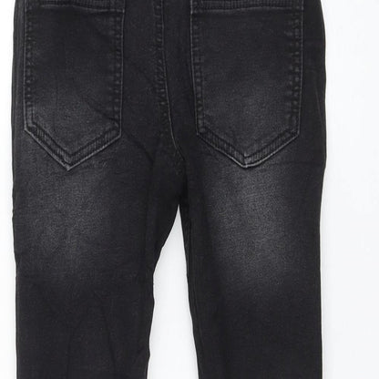 NEXT Boys Black Cotton Skinny Jeans Size 6 Years Regular Drawstring