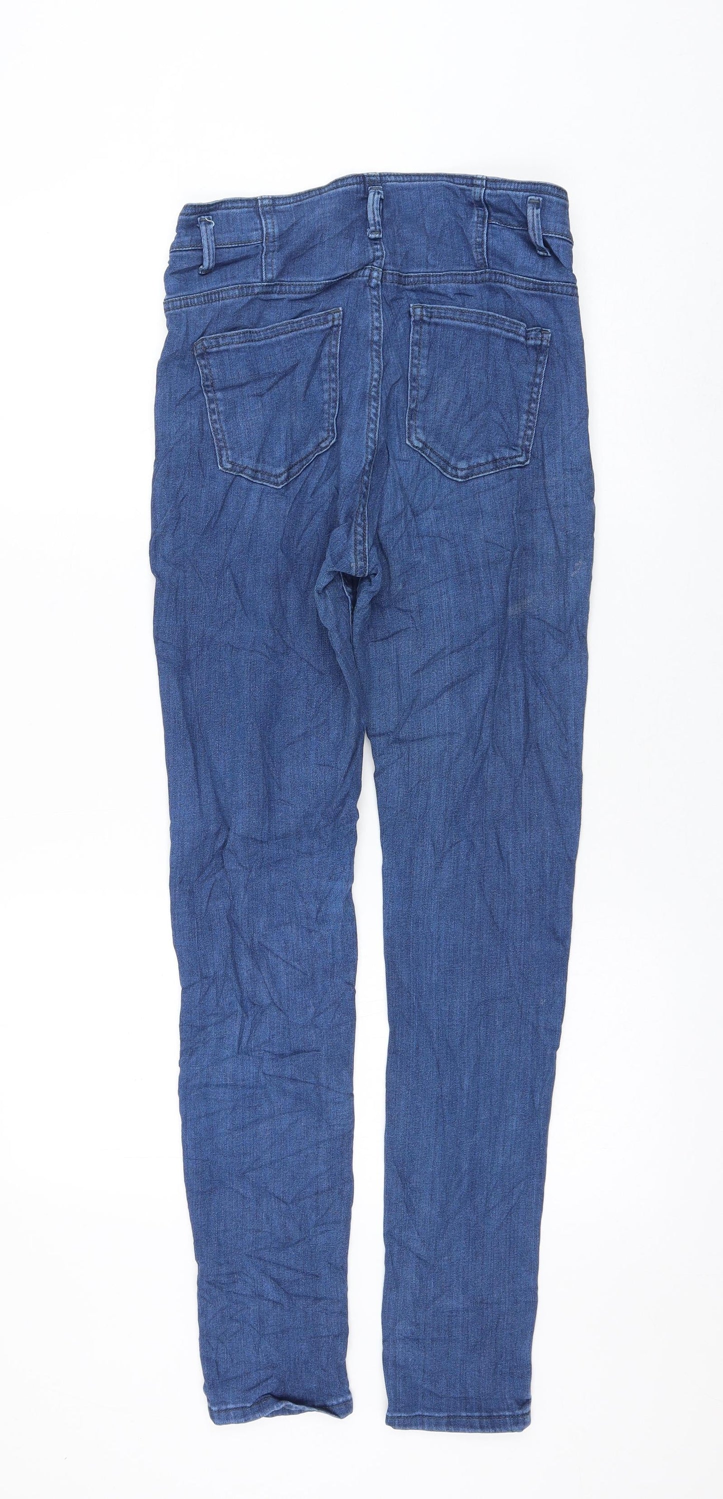 Topshop Womens Blue Cotton Skinny Jeans Size 28 in L30 in Regular Zip