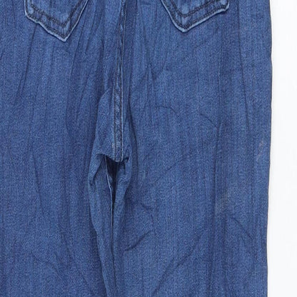 Topshop Womens Blue Cotton Skinny Jeans Size 28 in L30 in Regular Zip