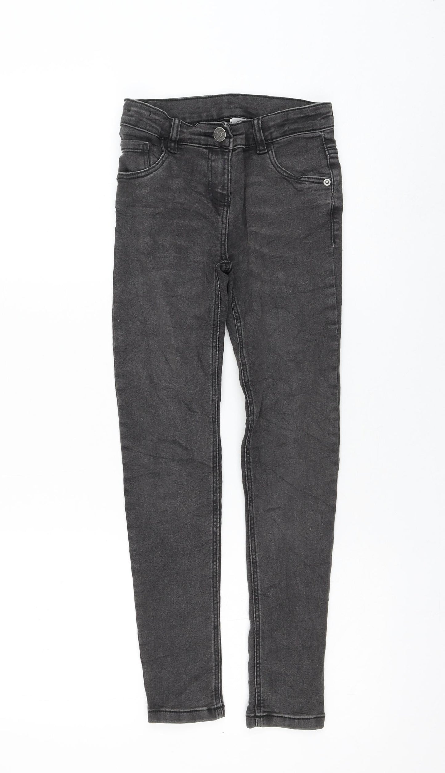 TU Girls Black Cotton Skinny Jeans Size 9 Months Regular Zip