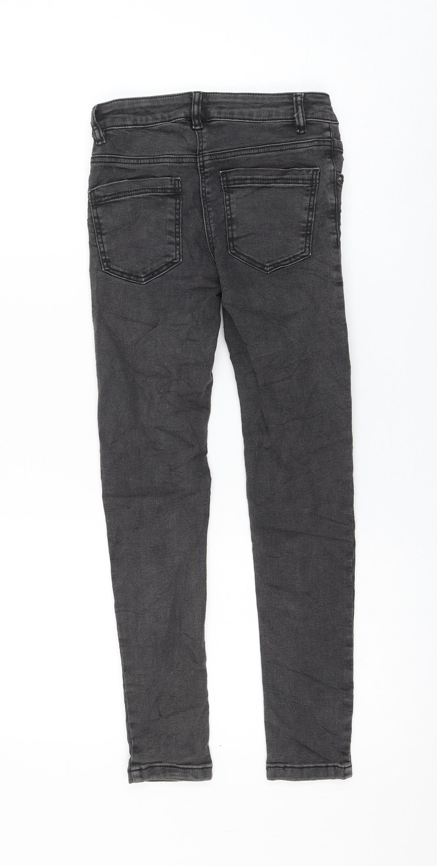 TU Girls Black Cotton Skinny Jeans Size 9 Months Regular Zip