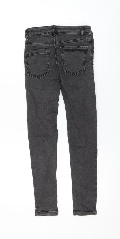 TU Girls Black Cotton Skinny Jeans Size 9 Months Regular Zip