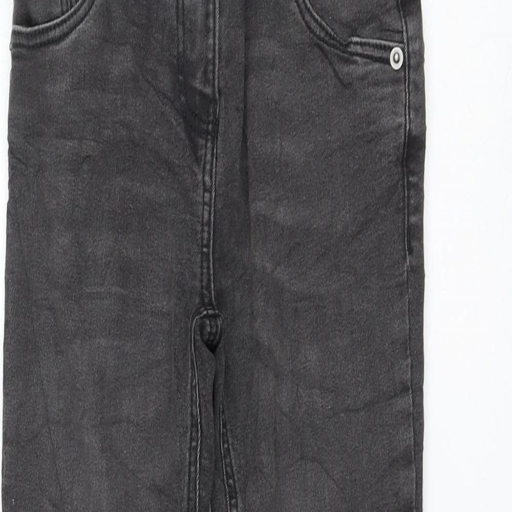 TU Girls Black Cotton Skinny Jeans Size 9 Months Regular Zip