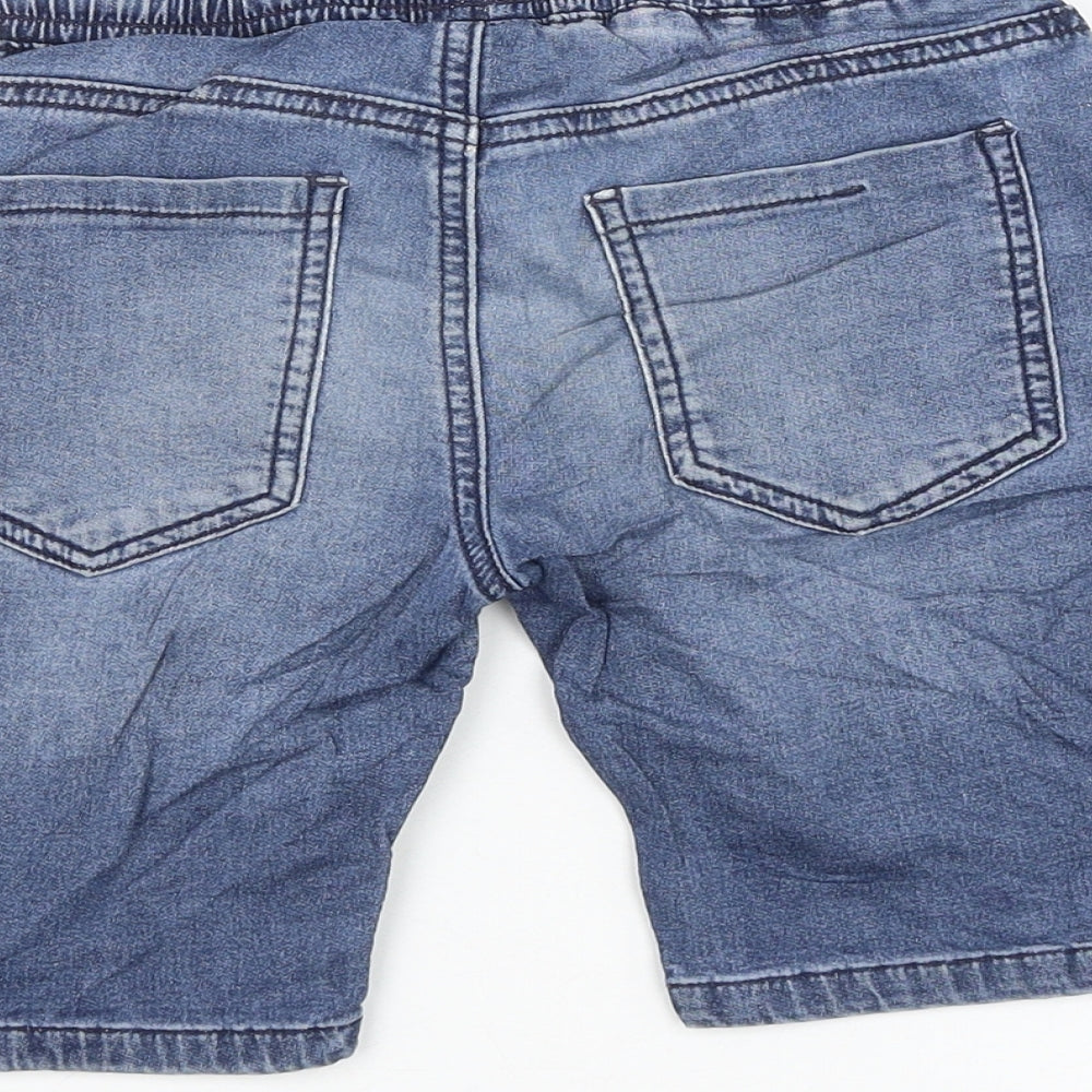 NEXT Girls Blue Cotton Bermuda Shorts Size 7 Years Regular Drawstring