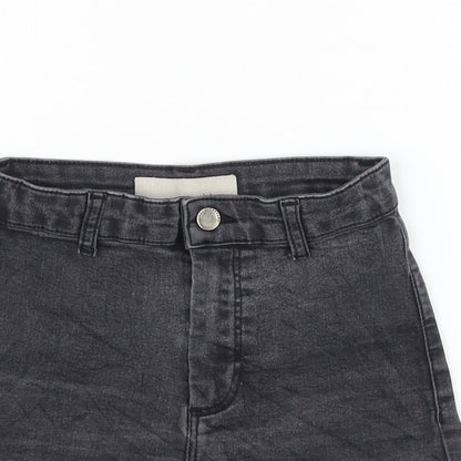 Topshop Womens Grey Cotton Hot Pants Shorts Size 8 L3 in Regular Zip