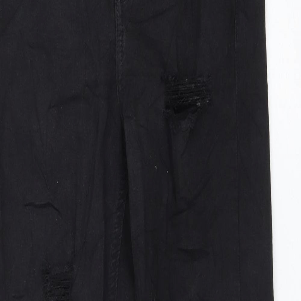 Topshop Womens Black Cotton Skinny Jeans Size 24 in L32 in Regular Zip