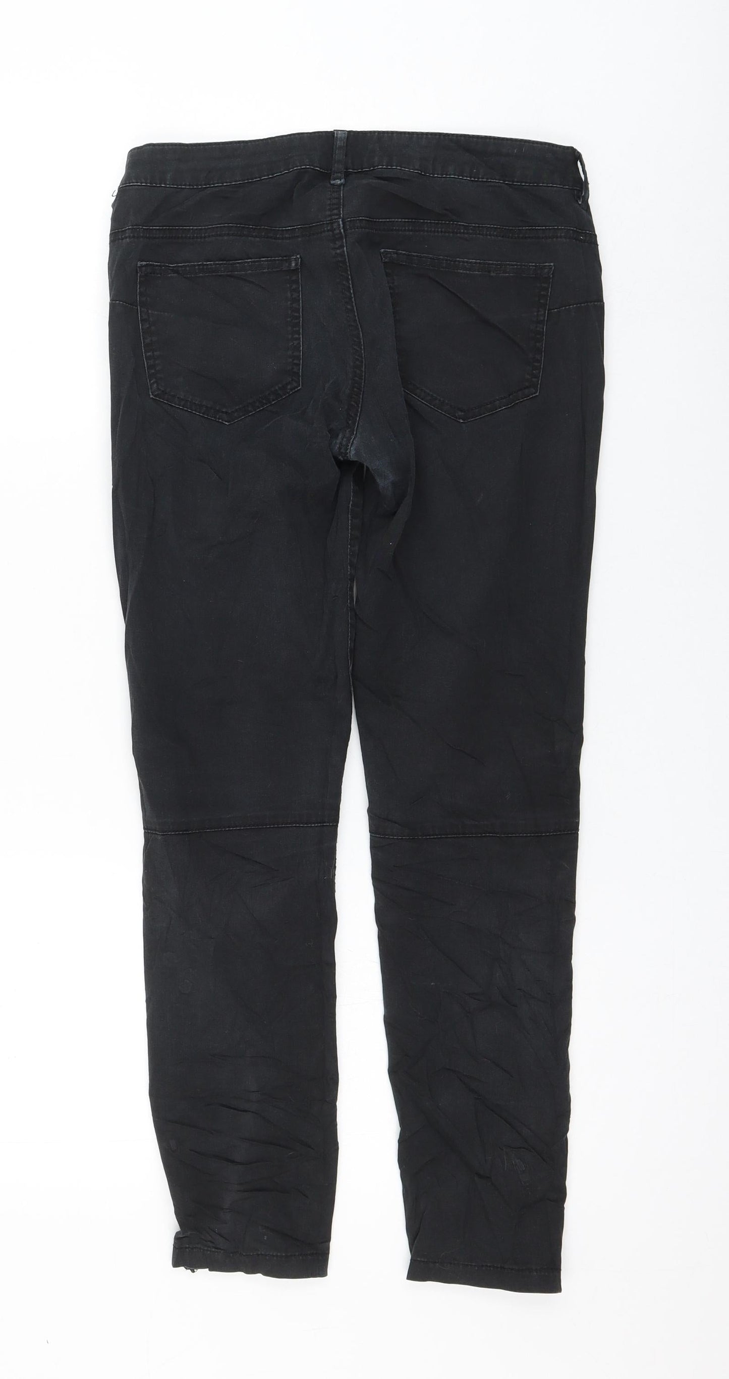 Mango Womens Black Polyester Skinny Jeans Size 8 L26 in Regular Zip