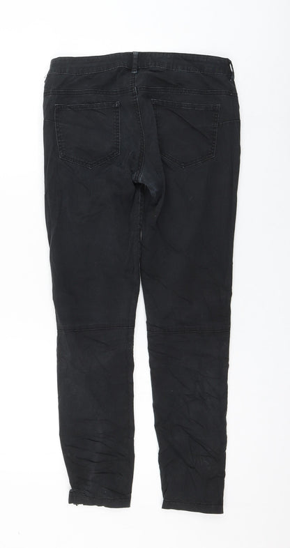 Mango Womens Black Polyester Skinny Jeans Size 8 L26 in Regular Zip