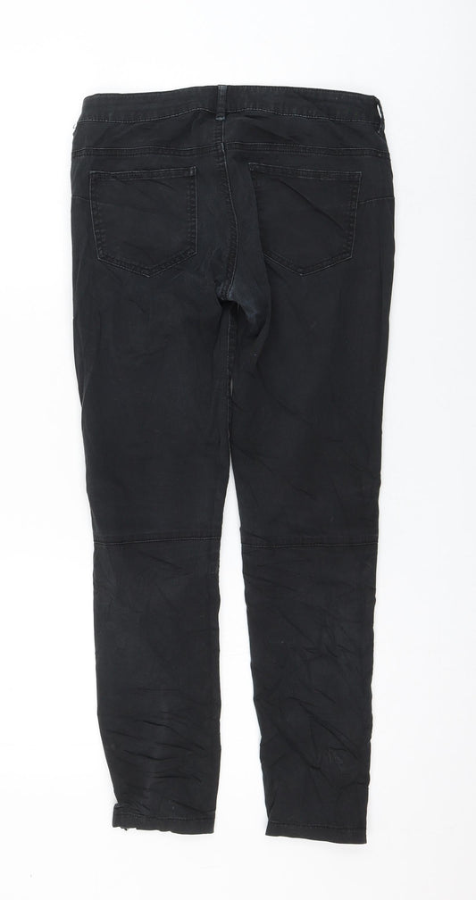 Mango Womens Black Polyester Skinny Jeans Size 8 L26 in Regular Zip