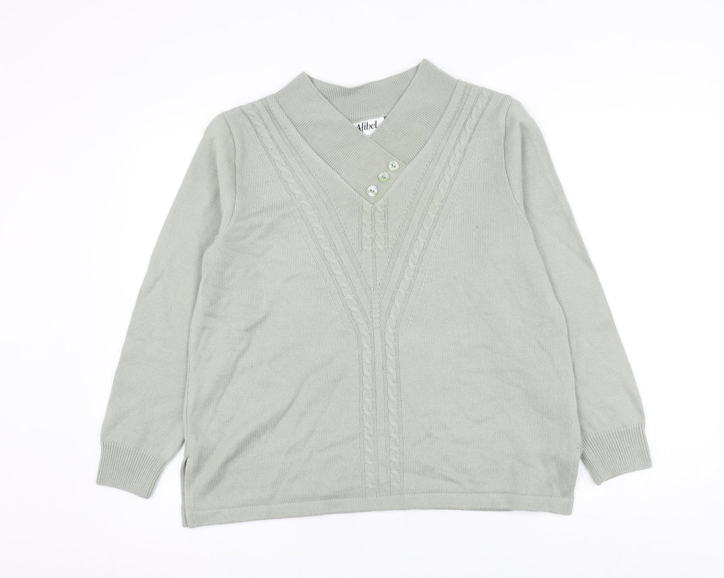 Womens UK Size 16 Afibel Green Pullover Jumper