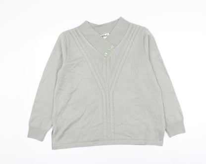 Womens UK Size 16 Afibel Green Pullover Jumper