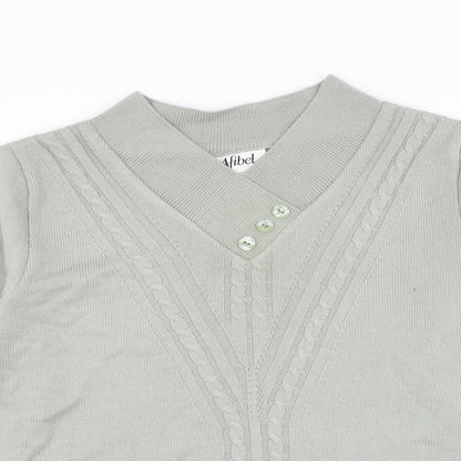 Womens UK Size 16 Afibel Green Pullover Jumper